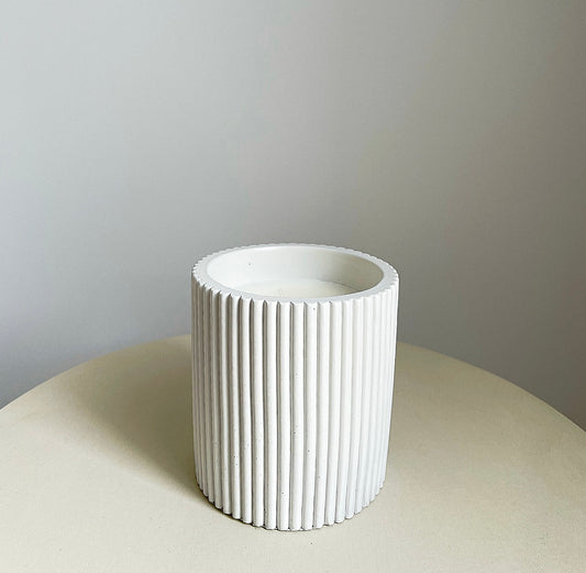 Rippled Candle (WHITE) CLEARANCE