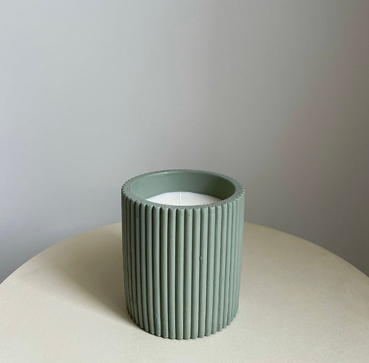 Rippled Candle (SAGE) CLEARANCE